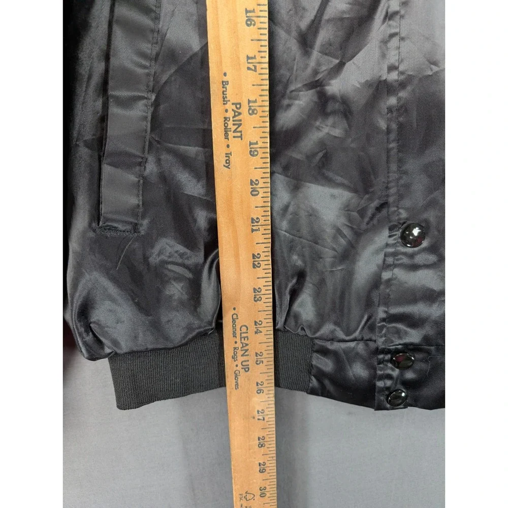 Westark USA Club Wild Satin Bomber Jacket Mens Large Black Vintage Made in USA